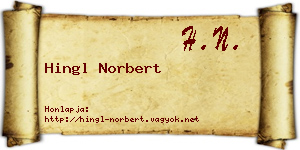 Hingl Norbert névjegykártya